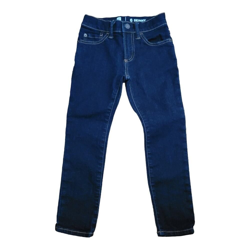 GAP Dark Denim skinny jeans boys SZ 6 pants w adjustable waist